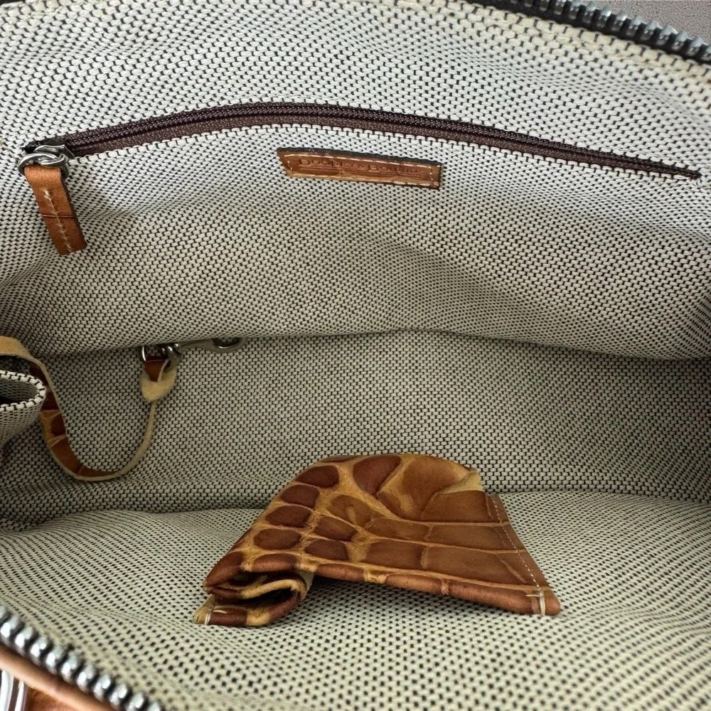 Dooney & Bourke Dillen Crocodile Croco Embossed Barrel Top Handle Satchel Bag